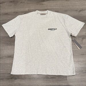 Essentials Fear Of God Light Oatmeal Men’s Tee Size Large